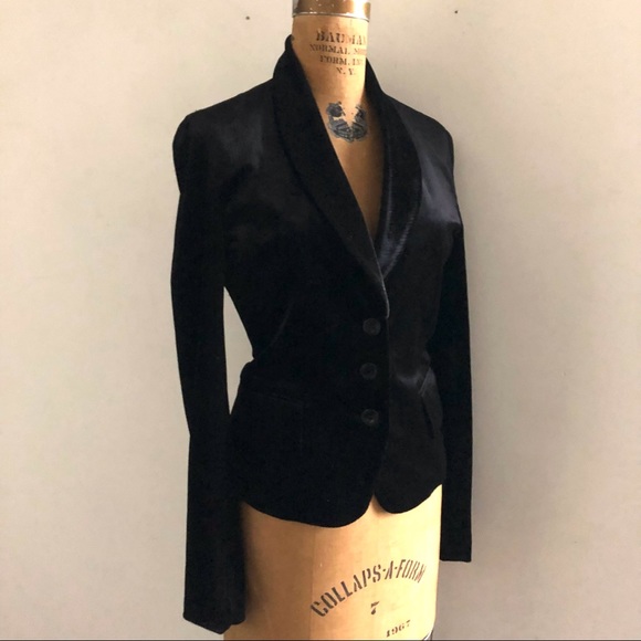 MICHAA] Velvet Stretching Blazer Basic Jacket - Picture 3 of 12